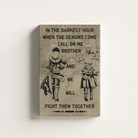 One Piece Canvas Wall Art - OP001 - Monkey D. Luffy - Roronoa Zoro - Call On Me Brother