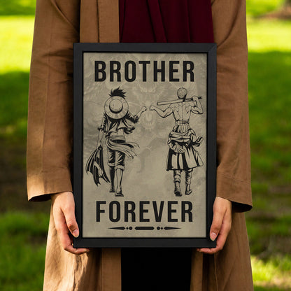 One Piece Canvas Wall Art - OP003 - Monkey D. Luffy - Roronoa Zoro - Brother Forever
