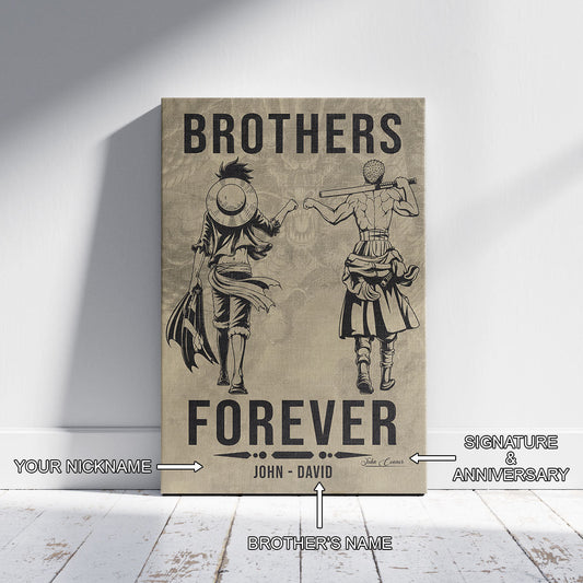 One Piece Canvas Wall Art - OP004 - Monkey D. Luffy - Roronoa Zoro - Brothers Forever