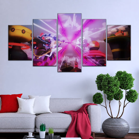One Piece Canvas Wall Art - OP5001 - Luffy Gear Fifth vs Rob Lucci