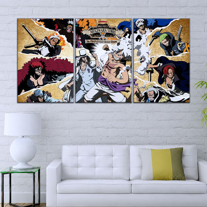 One Piece Canvas Wall Art - Luffy Gear Fifth 5 Piece Split Panel Anime Poster - Framed Ready to Hang Living Room & Man Cave Decor - OP5006
