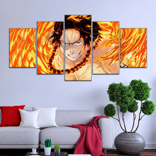 One Piece Canvas Wall Art - OP5015 - Portgas D. Ace Fire Fist