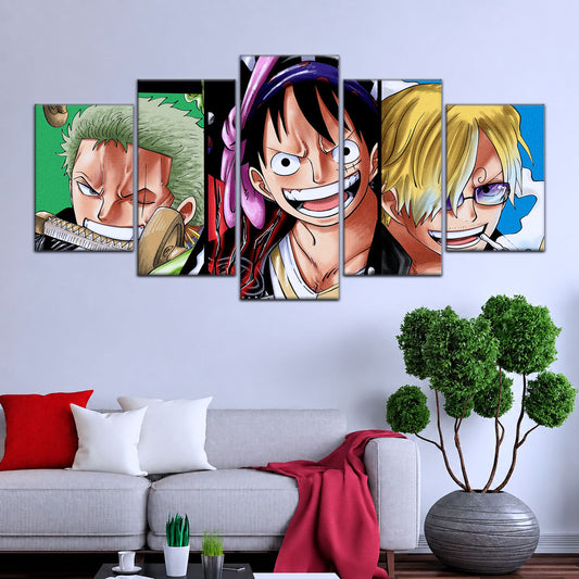 One Piece Canvas Wall Art - OP5029 - Monster Trio - Luffy Gear 5 - Roronoa Zoro - Sanji