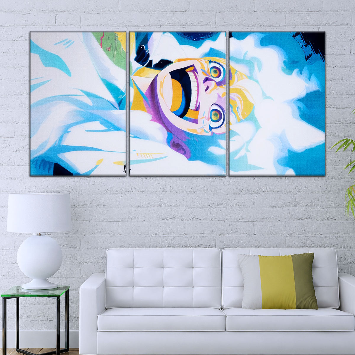 One Piece Canvas Wall Art - Monkey D. Luffy 5 Piece Split Panel Anime Poster - Framed Ready to Hang Living Room & Man Cave Decor - OP5032