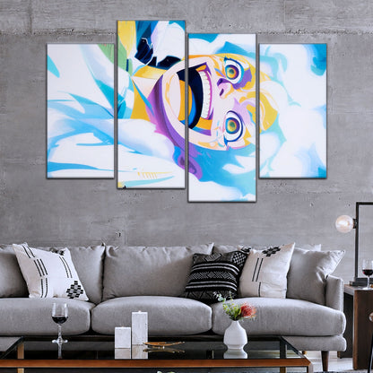 One Piece Canvas Wall Art - Monkey D. Luffy 5 Piece Split Panel Anime Poster - Framed Ready to Hang Living Room & Man Cave Decor - OP5032