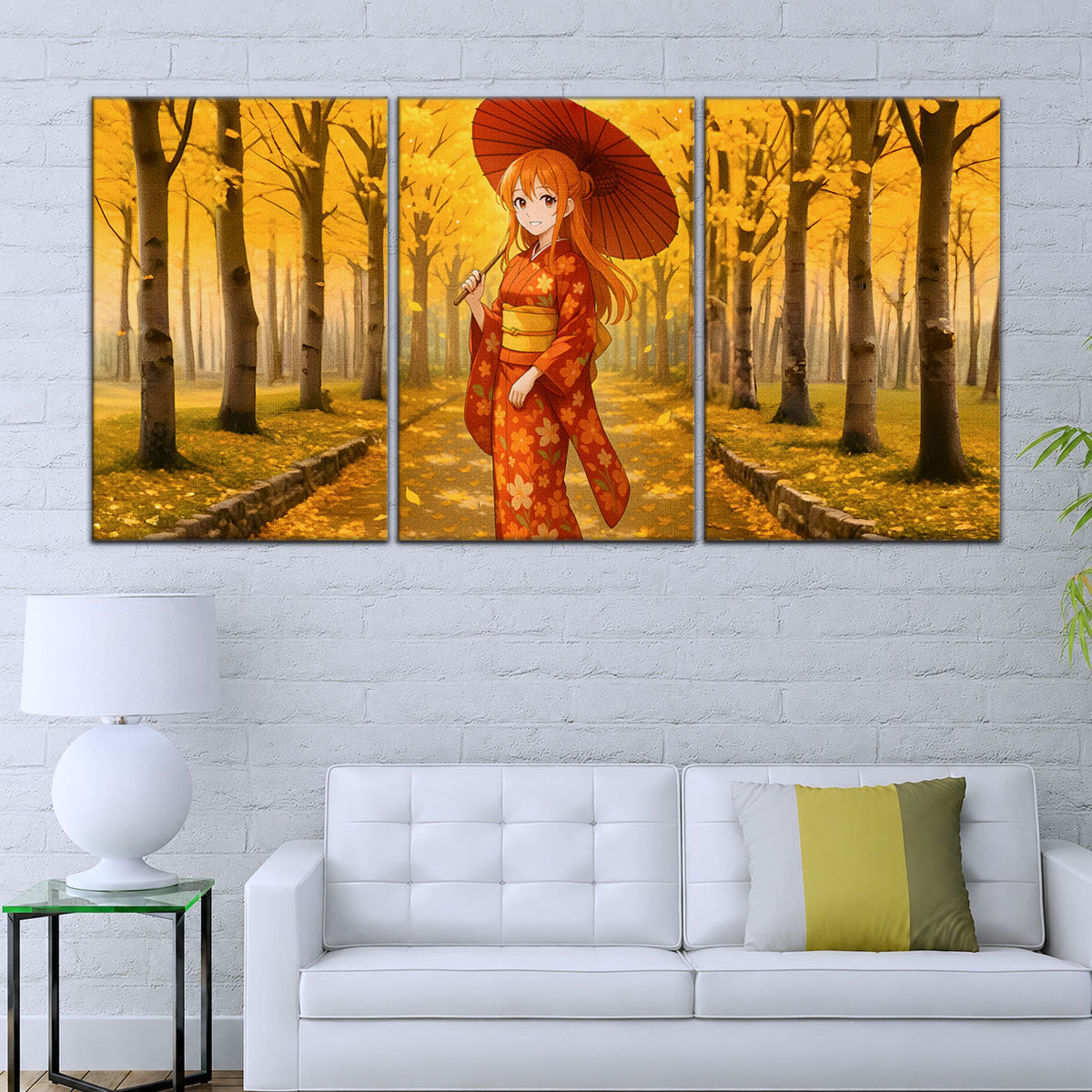 One Piece Canvas Wall Art - Nami Cat Burglar 5 Piece Split Panel Anime Poster - Framed Ready to Hang Living Room & Man Cave Decor - OP5053