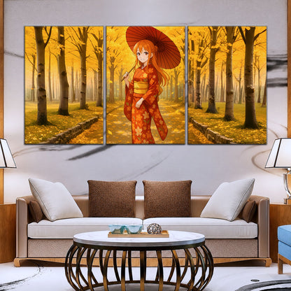 One Piece Canvas Wall Art - Nami Cat Burglar 5 Piece Split Panel Anime Poster - Framed Ready to Hang Living Room & Man Cave Decor - OP5053