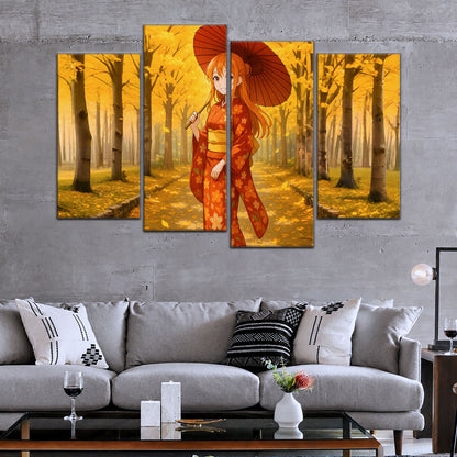One Piece Canvas Wall Art - Nami Cat Burglar 5 Piece Split Panel Anime Poster - Framed Ready to Hang Living Room & Man Cave Decor - OP5053