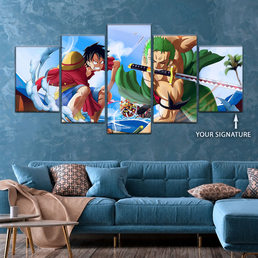 One Piece Canvas Wall Art - OP5057 - Monkey D. Luffy - Roronoa Zoro