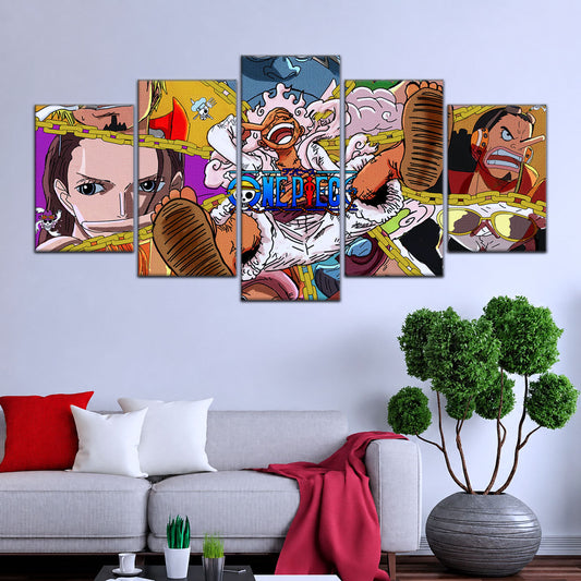One Piece Canvas Wall Art - OP5061 - Monster Trio Luffy Gear 5 - Roronoa Zoro - Sanji