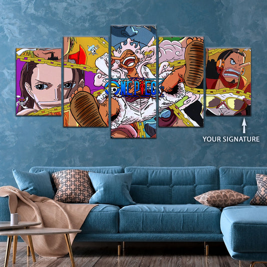 One Piece Canvas Wall Art - OP5061 - Monster Trio Luffy Gear 5 - Roronoa Zoro - Sanji