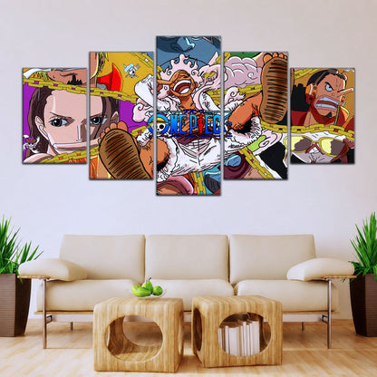 One Piece Canvas Wall Art - OP5061 - Monster Trio Luffy Gear 5 - Roronoa Zoro - Sanji