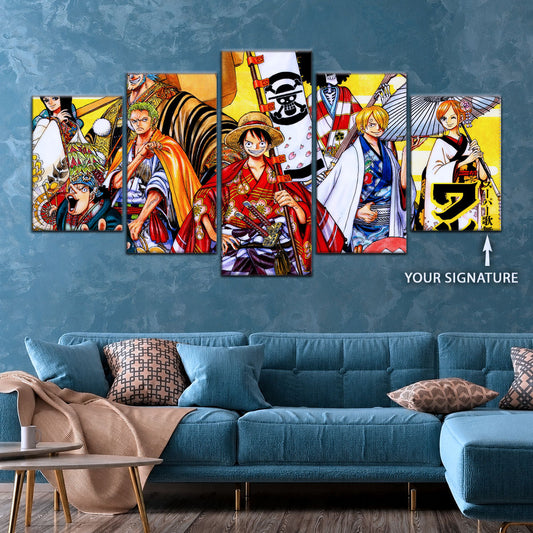 One Piece Canvas Wall Art - OP5063 - Straw Hat Crew featuring - Monkey D. Luffy - Roronoa Zoro