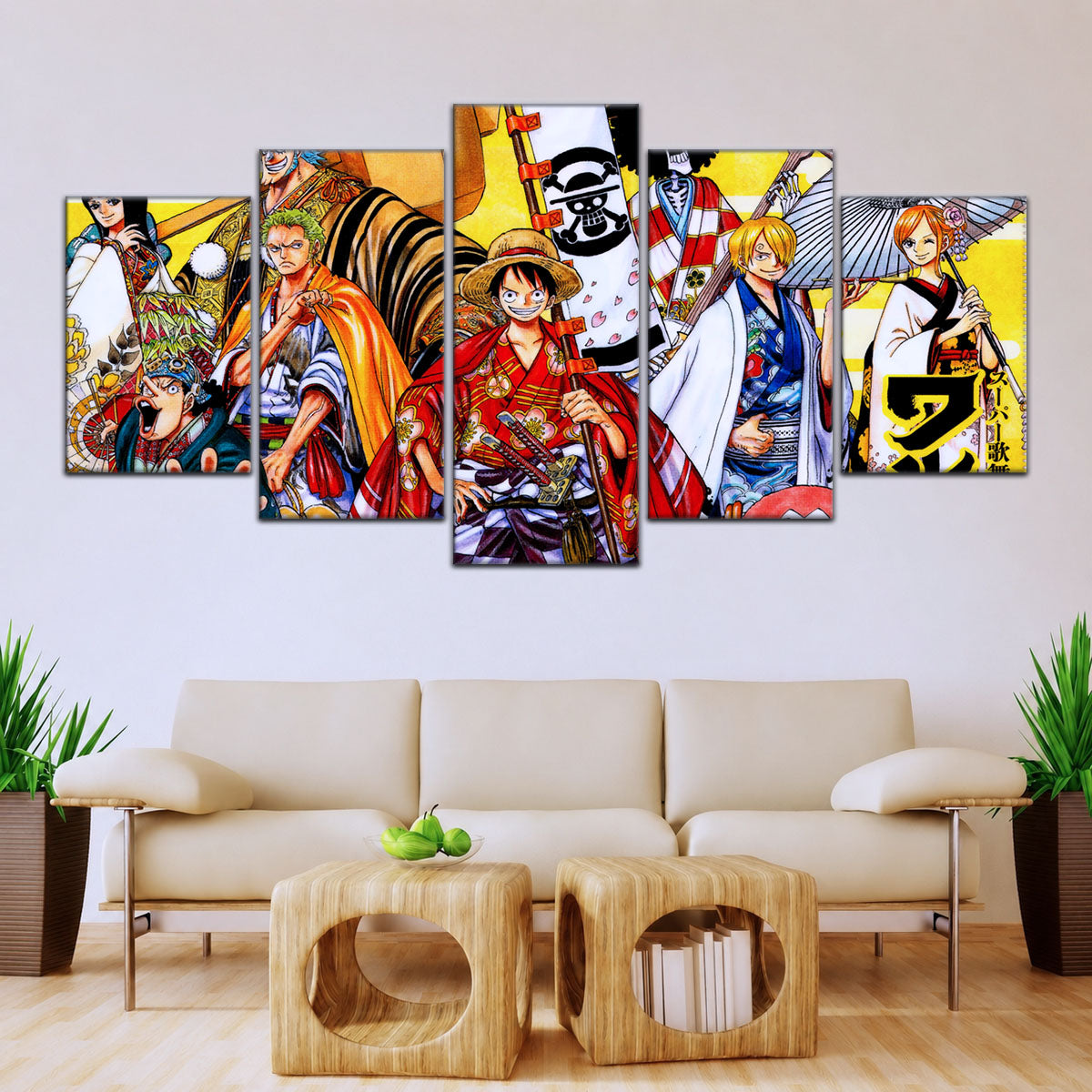 One Piece Canvas Wall Art - OP5063 - Straw Hat Crew featuring - Monkey D. Luffy - Roronoa Zoro