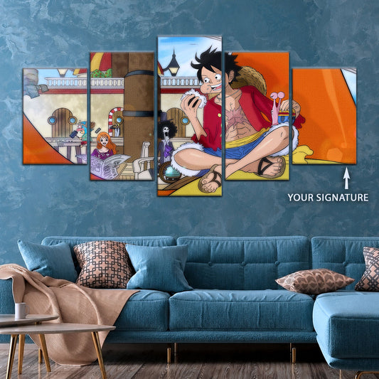 One Piece Canvas Wall Art - OP5064 - Straw Hat Crew featuring Luffy