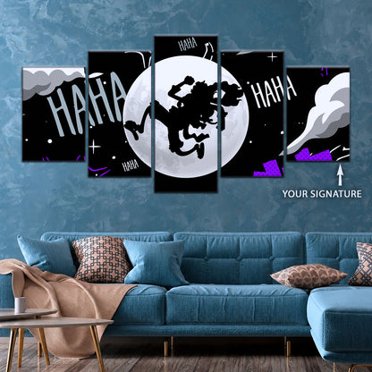 One Piece Canvas Wall Art - Luffy Gear 5 Sun God 5 Piece Split Panel Anime Poster - Framed Ready to Hang Living Room & Man Cave Decor - OP5070