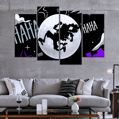 One Piece Canvas Wall Art - Luffy Gear 5 Sun God 5 Piece Split Panel Anime Poster - Framed Ready to Hang Living Room & Man Cave Decor - OP5070