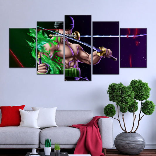 One Piece Canvas Wall Art - OP5081 - Roronoa Zoro Three Sword Style