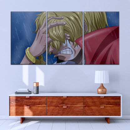 One Piece Canvas Wall Art - Sanji Whole Cake 5 Piece Split Panel Anime Poster - Framed Ready to Hang Living Room & Man Cave Decor - OP5088