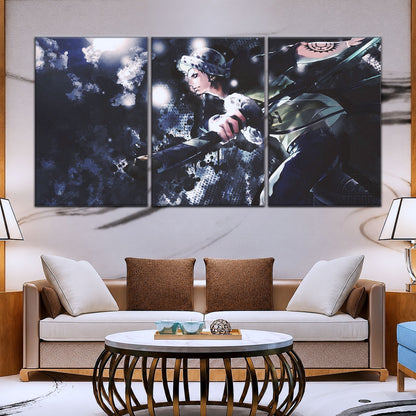 One Piece Canvas Wall Art - Trafalgar Law Room Shambles 5 Piece Split Panel Anime Poster - Framed Ready to Hang Living Room & Man Cave Decor - OP5090