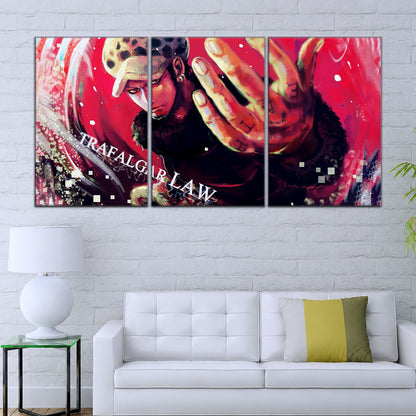 One Piece Canvas Wall Art - Trafalgar Law Room Shambles 5 Piece Split Panel Anime Poster - Framed Ready to Hang Living Room & Man Cave Decor - OP5092