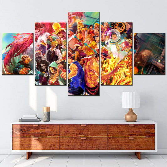 One Piece Canvas Wall Art - OP5101 - Monkey D. Luffy - Portgas D. Ace Fire Fist