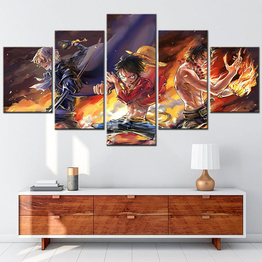 One Piece Canvas Wall Art - OP5103 - Monkey D. Luffy - Portgas D. Ace - Sabo - Three Brothers