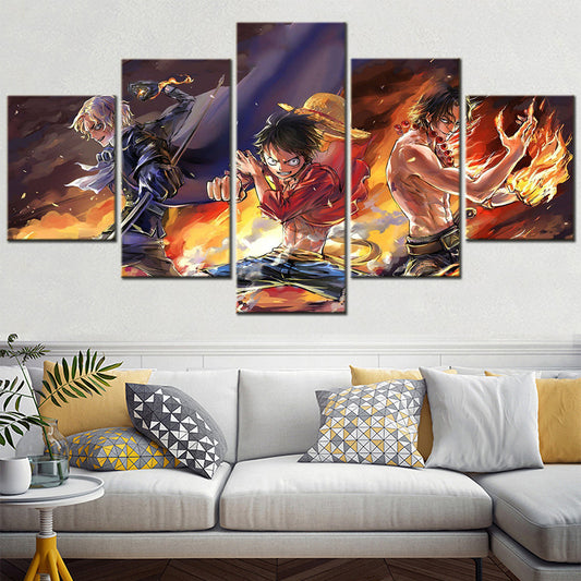One Piece Canvas Wall Art - OP5103 - Monkey D. Luffy - Portgas D. Ace - Sabo - Three Brothers