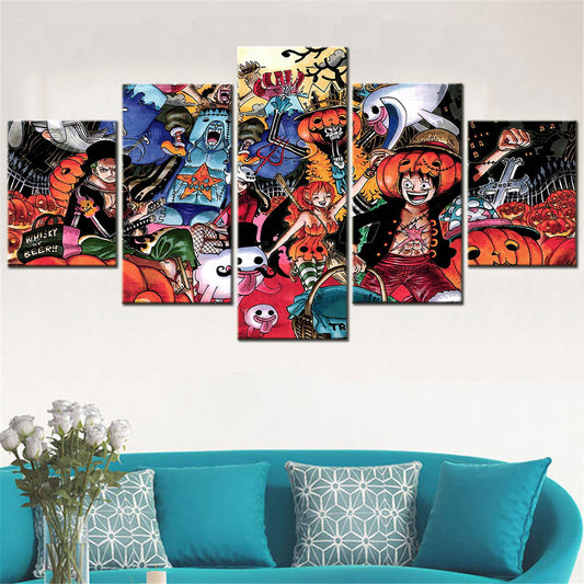 One Piece Canvas Wall Art - OP5105 - Halloween Monkey D. Luffy - Roronoa Zoro