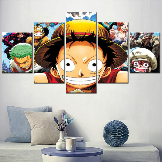 One Piece Canvas Wall Art - OP5134 - Monkey D. Luffy - Roronoa Zoro - Trafalgar Law - Nami - Usopp
