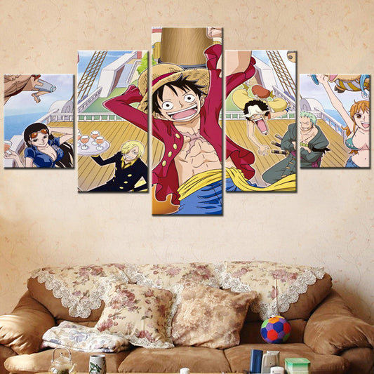 One Piece Canvas Wall Art - OP5135 - Monkey D. Luffy - Roronoa Zoro - Sanji - Straw Hat Crew