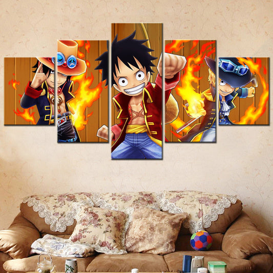 One Piece Canvas Wall Art - OP5139 - Monkey D. Luffy - Sabo - Eustass Kid