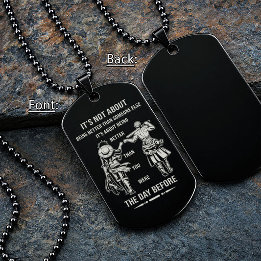One Piece Engraved Dog Tag Necklace - OPD022 - Monkey D. Luffy - Roronoa Zoro - Better Than You Were The Day Before