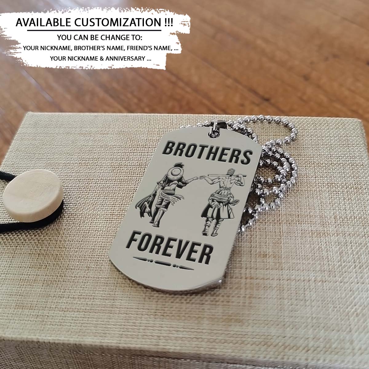One Piece Dog Tag - Brothers Forever - It's About Being Better Than You Were The Day Before - Monkey D. Luffy - Roronoa Zoro - One Piece Necklace - Engrave Dog Tag