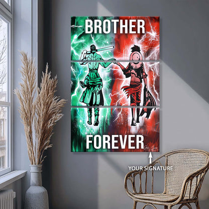 One Piece - 3 Piece Wall Art - OP002 - Brother Forever - Monkey D. Luffy - Roronoa Zoro - One Piece Canvas