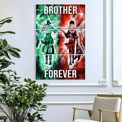 One Piece - 3 Piece Wall Art - OP002 - Brother Forever - Monkey D. Luffy - Roronoa Zoro - One Piece Canvas