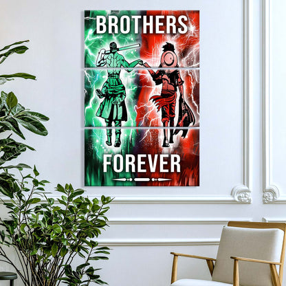 One Piece - 3 Piece Wall Art - OP003 - Brothers Forever - Monkey D. Luffy - Roronoa Zoro - One Piece Canvas