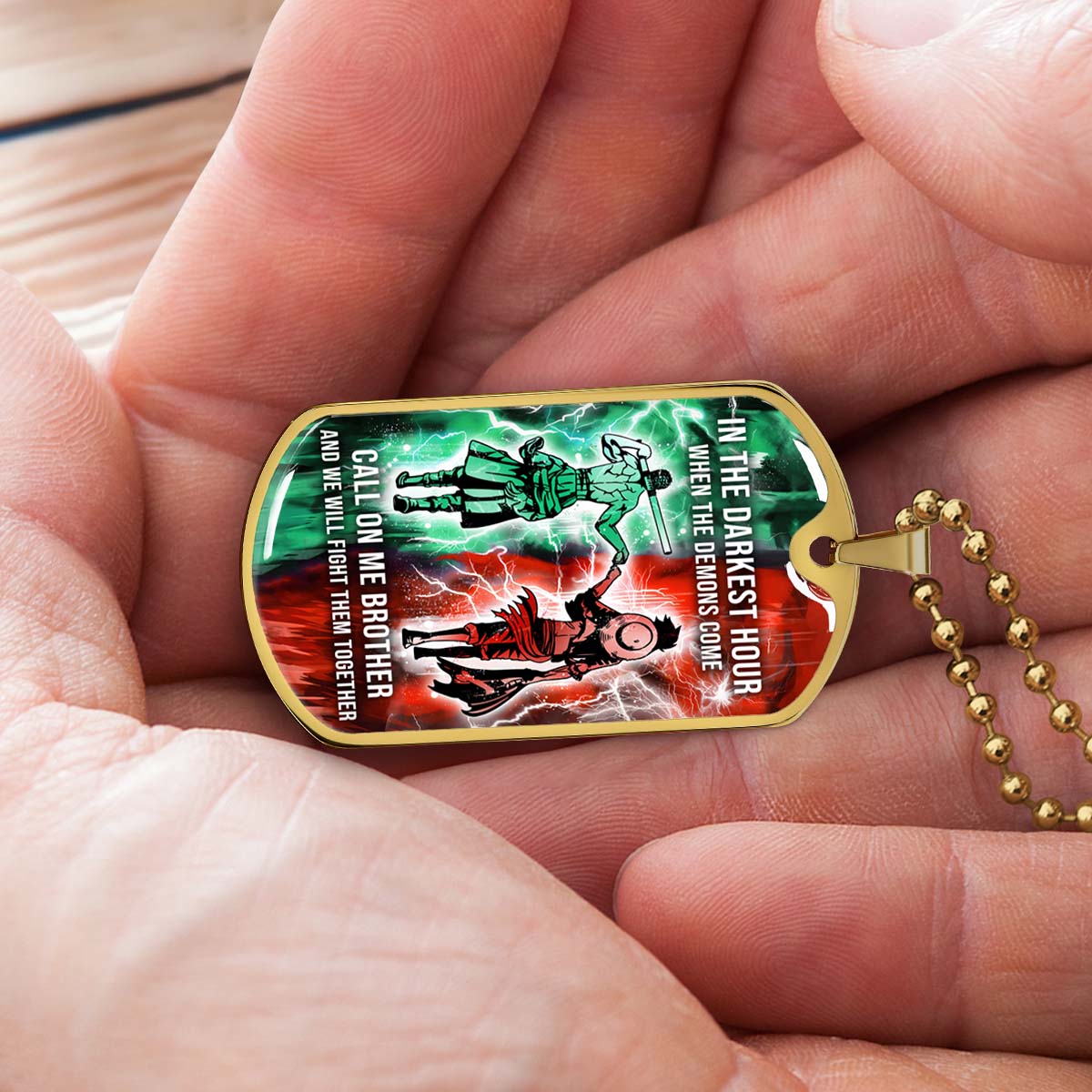 One Piece - OPDL002 - Call On me Brother - Monkey D. Luffy - Roronoa Zoro - One Piece Dog Tag - Military Ball Chain - Luxury Dog Tag