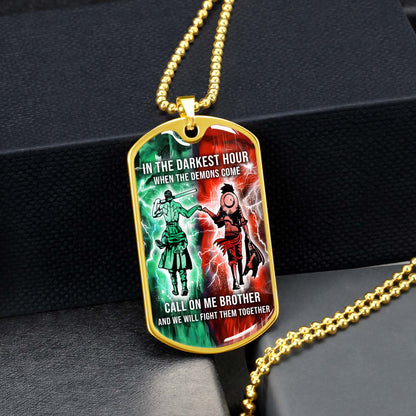 One Piece - OPDL002 - Call On me Brother - Monkey D. Luffy - Roronoa Zoro - One Piece Dog Tag - Military Ball Chain - Luxury Dog Tag