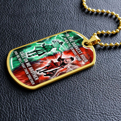 One Piece - OPDL002 - Call On me Brother - Monkey D. Luffy - Roronoa Zoro - One Piece Dog Tag - Military Ball Chain - Luxury Dog Tag