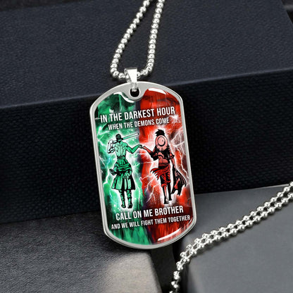 One Piece - OPDL002 - Call On me Brother - Monkey D. Luffy - Roronoa Zoro - One Piece Dog Tag - Military Ball Chain - Luxury Dog Tag