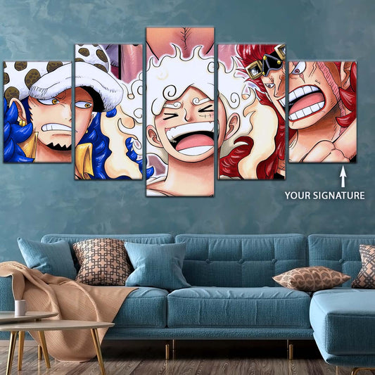 One Piece Wall Art - OP5009 - Eustass Kid Gear 5 - Monkey D. Luffy - Trafalgar Law - One Piece Poster - One Piece Canvas