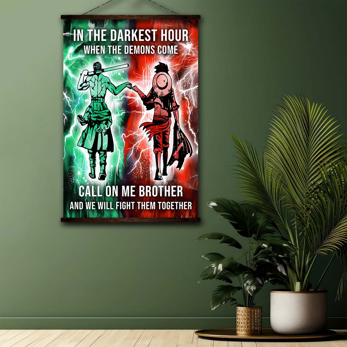 One Piece Wall Art - One Piece Poster - One Piece Canvas - In The Darkest Hour - Call On me Brother - Monkey D. Luffy - Roronoa Zoro - OP001 - Vertical Poster - Vertical Canvas