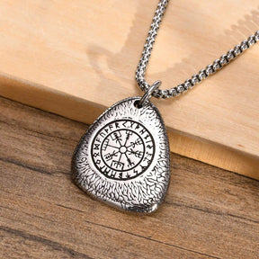 Viking - Rock Punk Norse Viking Amulet Necklaces for Men, Retro Stainless Steel Nordic Rune Talisman Pendant Jewelry Gifts for Male