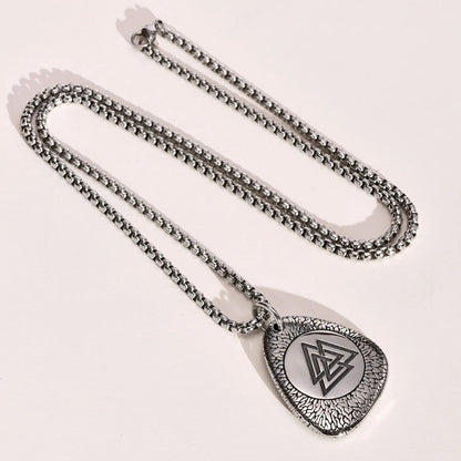 Viking - Rock Punk Norse Viking Amulet Necklaces for Men, Retro Stainless Steel Nordic Rune Talisman Pendant Jewelry Gifts for Male