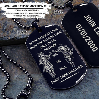 Samurai Dog Tag - Call On Me Brother - Bushido - Katana - Ronin - Miyamoto Musashi - Samurai Necklace - Engrave Dog Tag