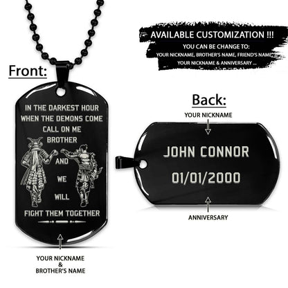 Samurai Dog Tag - Call On Me Brother - Bushido - Katana - Ronin - Miyamoto Musashi - Samurai Necklace - Engrave Dog Tag