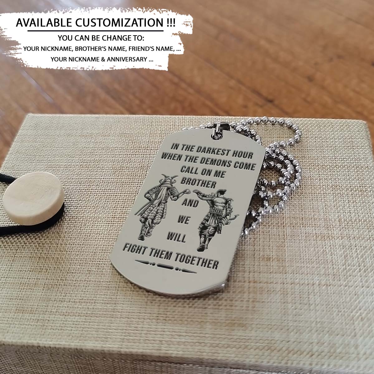 Samurai Dog Tag - Call On Me Brother - It's About Being Better Than You Were The Day Before - Bushido - Katana - Ronin - Miyamoto Musashi - Samurai Necklace - Engrave Dog Tag