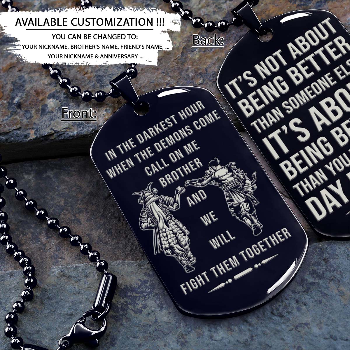 SAMURAI ENGRAVE DOG TAG