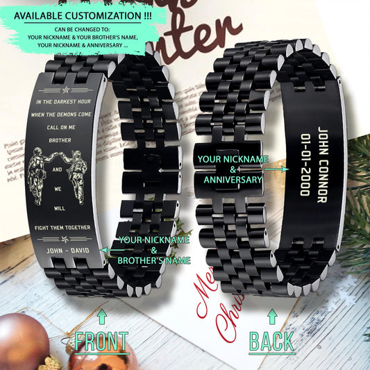 SDB004 - Call On Me Brother - English - Soldier - Army - Black Engrave Bracelet